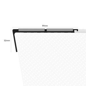 aluminium stair nosing 91 x 32mm nhd12 rakeback pvc insert heavy duty