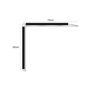Anti Slip Stair Nosing NSL27 75mm x 58mm DDA Compliant Aluminium Edge Trim With PVC Insert
