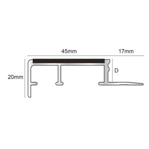 Anti Slip Stair Nosing   Aluminium NTS   1 2.8m Slimline Ceramic Tile In