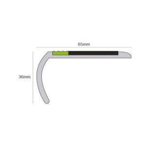 Anti Slip Stair Nosing ASB Aluminator Slimline PVC Non Slip 36mm