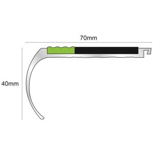 Anti Slip Stair Nosing Aluminium 70 x 40mm AHD07