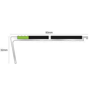 Anti Slip Stair Nosing Aluminium 93 x 32mm AHD12
