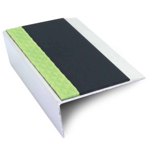 Anti Slip Stair Nosing ASL16 Aluminium Non Slip Edge Trim With PVC Insert 66x32mm