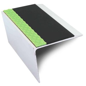 Anti Slip Stair Nosing ASL26 DDA Compliant Aluminium Non Slip Edge Trim With PVC Insert 67x55mm