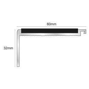 Anti Slip Stair Nosing   Aluminium 60 x 32mm NHD05