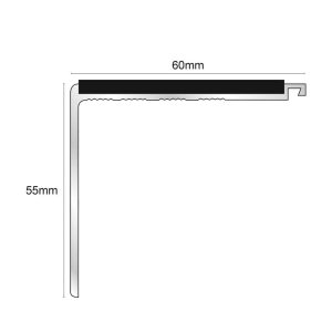 Anti Slip Stair Nosing   Aluminium 60 x 55mm NHD17
