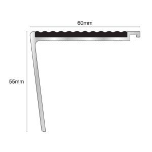 Anti Slip Stair Nosing Aluminium 60 x 55mm NHD24 Tredsafe Indoor/Outdoor