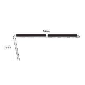 Anti Slip Stair Nosing 85 x 32mm NSL10 Aluminium Edge Trim With PVC Insert