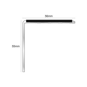 Anti Slip Stair Nosing 56 x 55mm NSL19 DDA Compliant Aluminium Edge Trim With PVC Insert