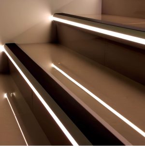 Anti Slip Stair Nosing   Aluminium NSLR50   Vision Light Out 775 x 485mm