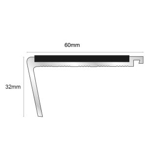 anti slip stair nosing aluminium nhd06 63x32mm