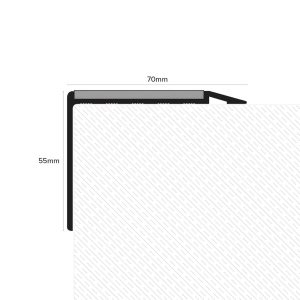 aluminium stair nosing 70 x 55mm nhd22 heavy duty pvc insert
