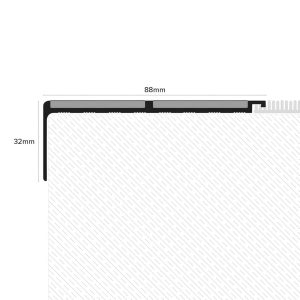 aluminium stair nosing 88 x 32mm nhd11 heavy duty pvc insert dda compliant