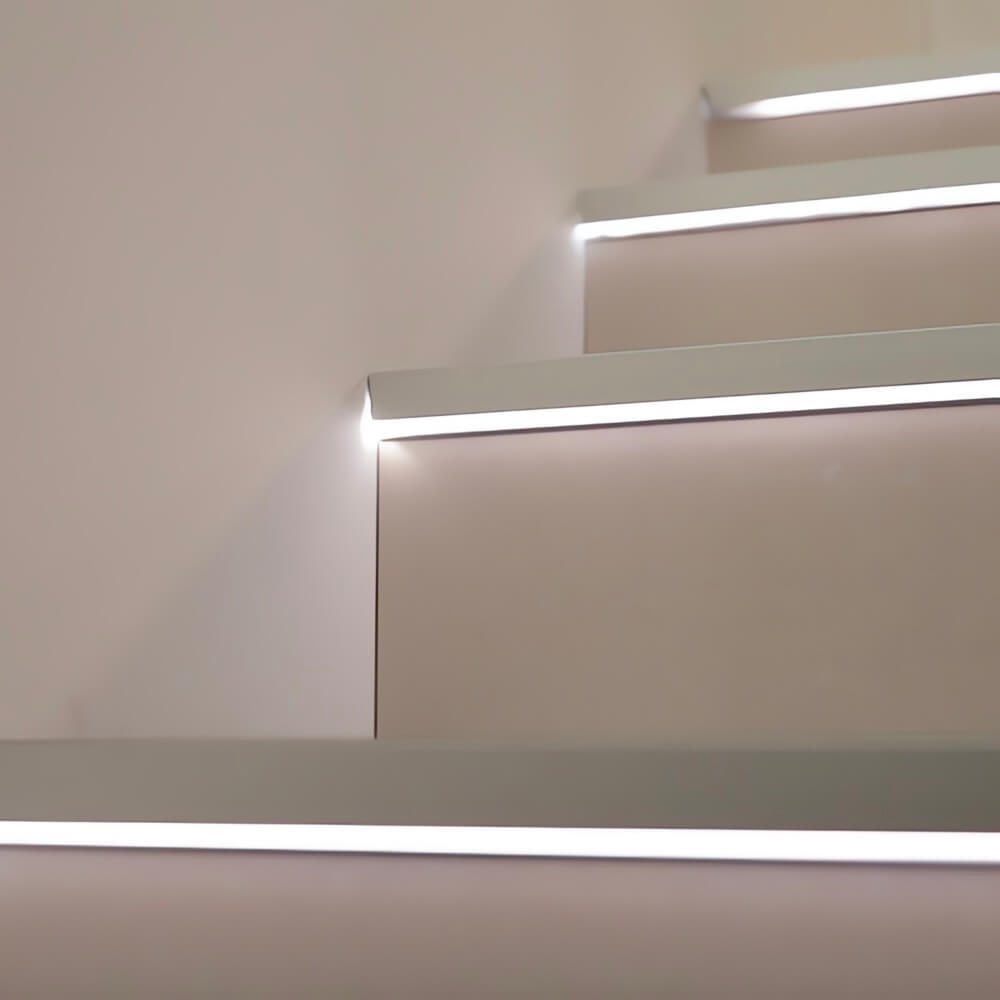 Modern staircase with LED lighting
