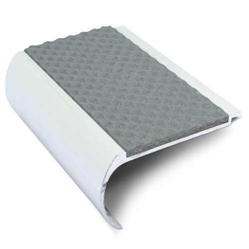 Textured white and grey staircase nosing profile