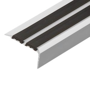 anti slip stair nosing 35 x 19.5mm anodised aluminium rubber edge trim with inserts