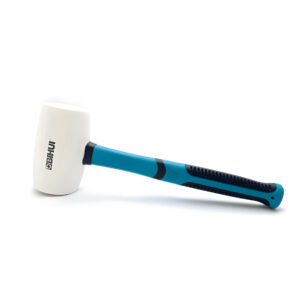 bihui 24oz white rubber mallet – soft grip tpr handle for tiling & flooring