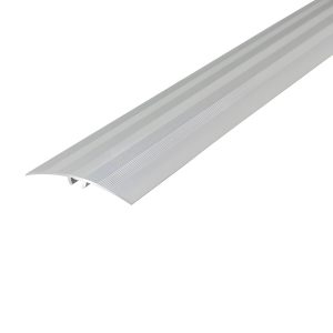 silver aluminium protective strip push in ribbed 47mm x 1.86m
