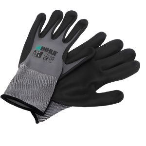 BIHUI black nitrile work gloves with textured grip – 9/L