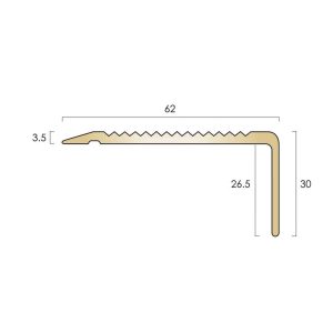 BN1SLR Solid brass stair nosing drawing