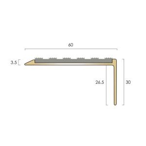 cat solid brass stair nosing bn15 slimline single channel 60x30mm