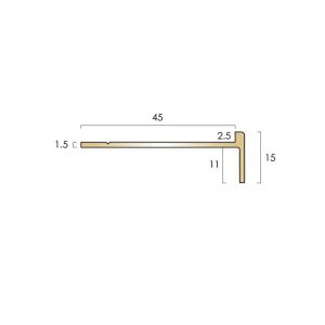 cat brass stair edge bn20/15 square lvt 2.5mm 45x15mm