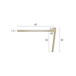 cat solid brass raked stair edge bn20r 45mm x 30mm lvt 2.5mm