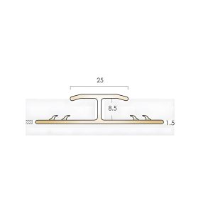 cat feline 2 brass threshold strip 25mm carpet to carpet twin top double naplock