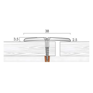 ac38 dhc aluminium cover plate 38mm wide centre drilled floor threshold strip