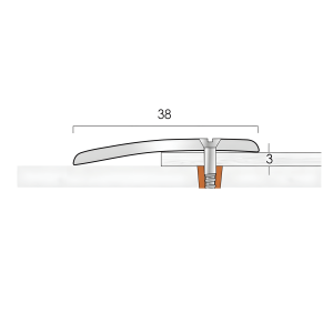ar3 dhc aluminium ramp threshold strip 38mm 3mm floor transition drilled