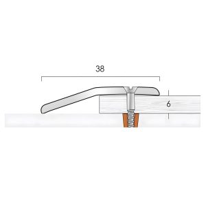 ar6 dhc aluminium ramp threshold strip 38mm screw fit 6mm