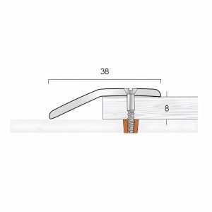 ar8/2 dhc aluminium ramp threshold strip 38mm drilled floor transition